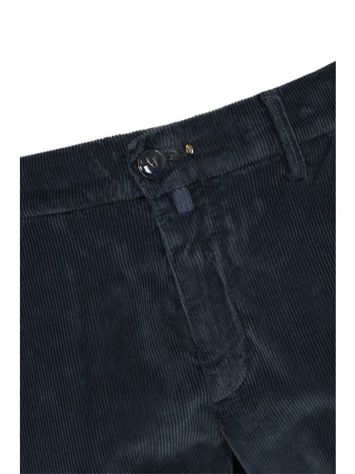 Pantalone Mantova in cotone di velluto blu marino HAND PICKED | MANTOVA 02077894